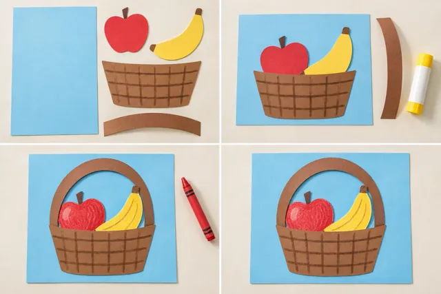 Fruit basket collage — finished paper craft
